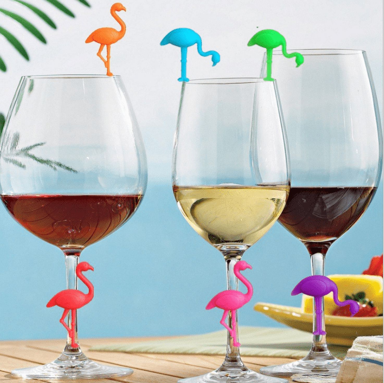 Wine Glass Charms Drink Markers 6PCS Cute Flamingo Glass Identifiers for  Wine Tasting Party Favors Reusable Silicone Wine Glass Tag Wine Party  Supplies Drinking Gifts 